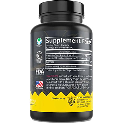 Vitamina K2 (MK7) con vitamina C añadida Vitamina K2 (MK7) con vitamina C añadida